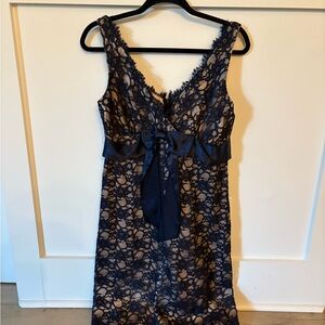Elegant Navy Lace Dress